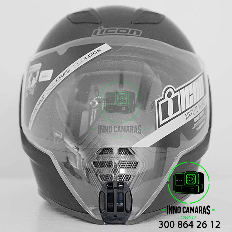 Soporte para casco ICON AirFlite en mentón para cámaras deportivas en medellin