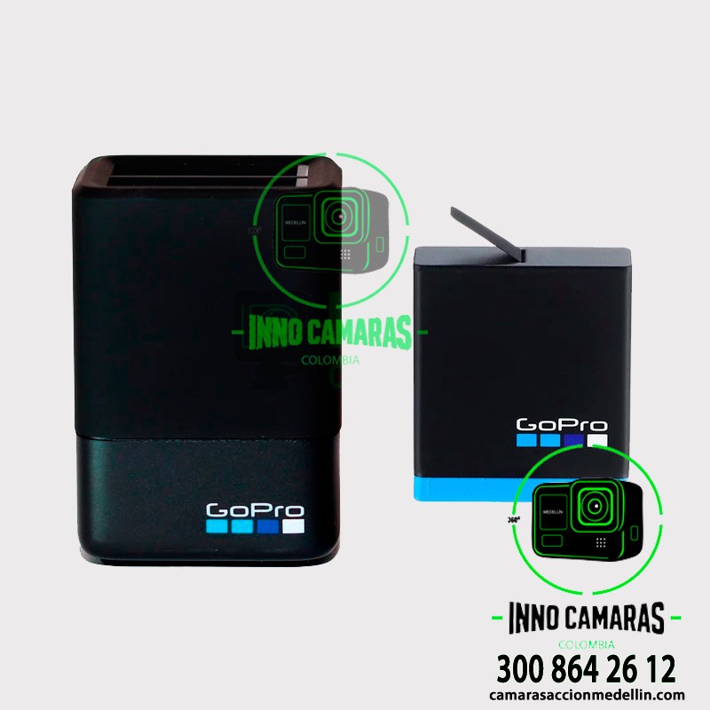Pack Bateria y Cargador Doble GoPro Hero 8 7 6